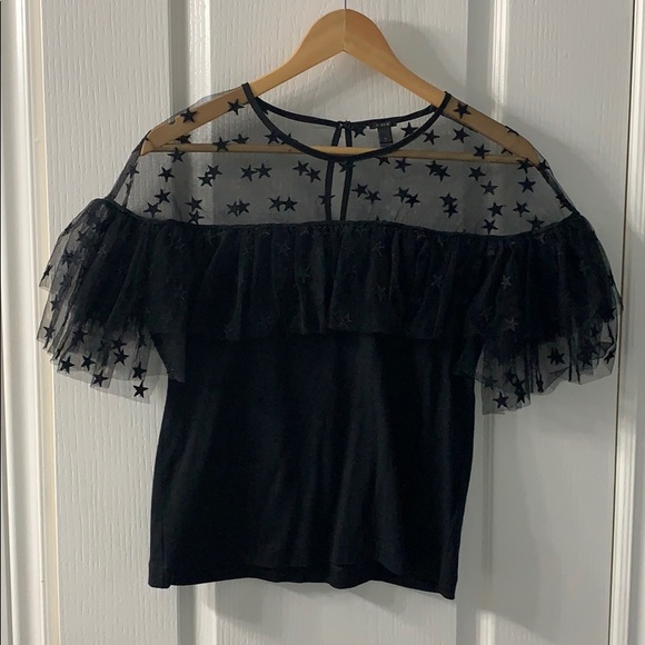 J Crew starry tulle ruffle sleeve top
✨ ✨ - Picture 2 of 6